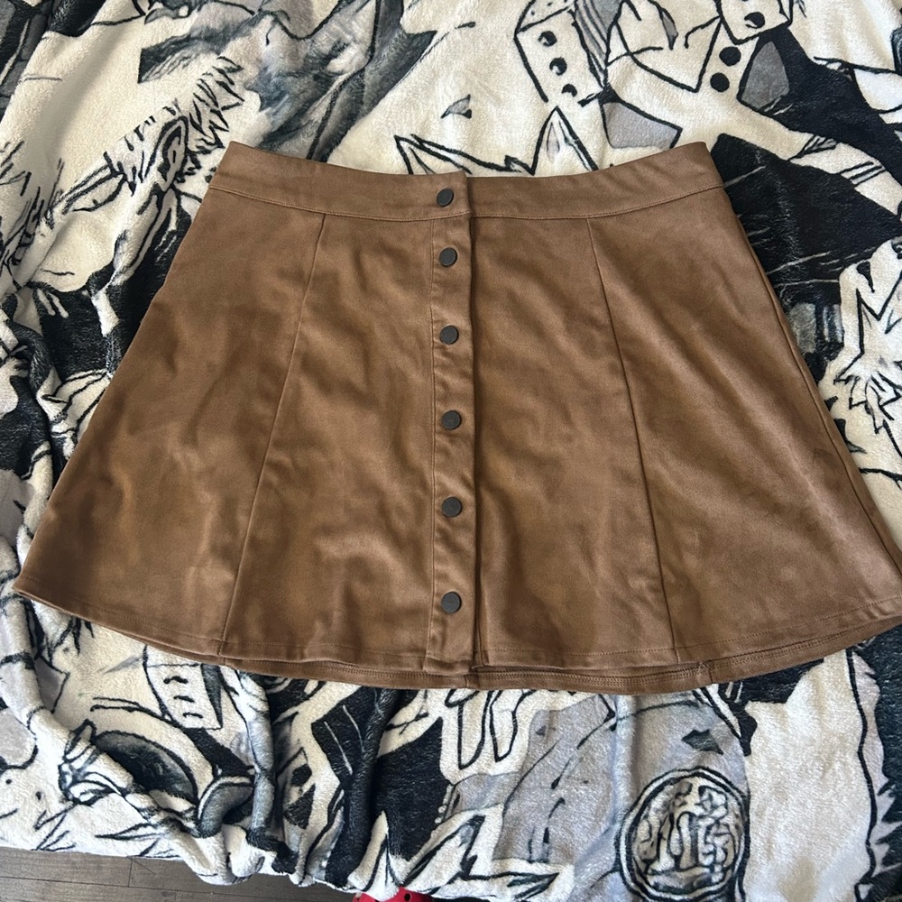 Glamorous Brown Suede Skirt